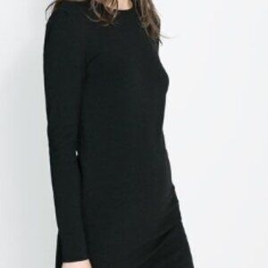 Zara-M 28- black sweaters pencil dress-long -LONG SLEEVE'LS